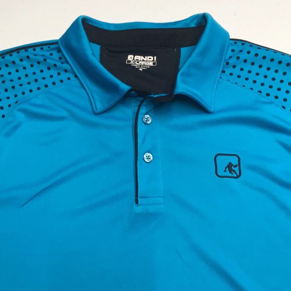 ANDI Blue Short Sleeve Collared Polo Shirt